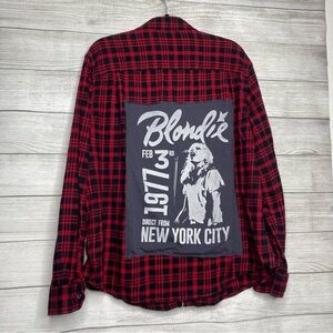 George Red/Black Plaid Buttondown Shirt